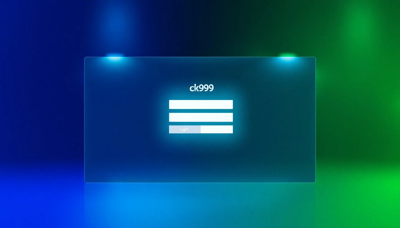 Secure ck999 login page showing quick access to casino and betting features with user authentication form for easy access.