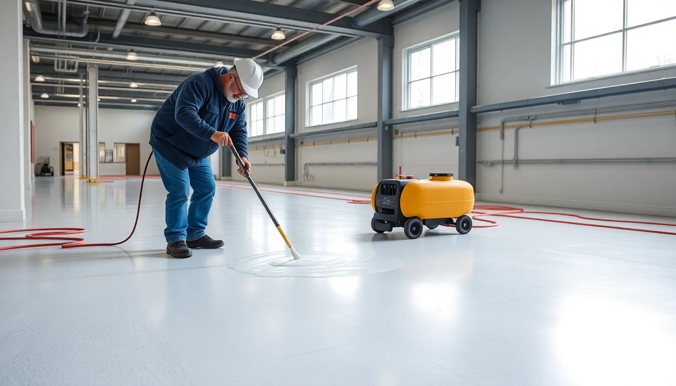Liquid screeding Birmingham experts applying fast-drying floor screed for underfloor heating